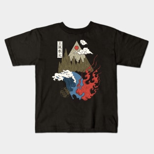 Japanese Four Elements Kids T-Shirt